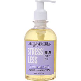 STRESS LESS by Aromafloria BATH AND BODY MASSAGE OIL 8 OZ BLEND OF LAVENDER, CHAMOMILE, AND SAGE