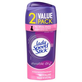 Lady Speed Stick Invisible Dry Antiperspirant Female Deodorant, 2 Pack, 2.3 oz