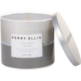 PERRY ELLIS WHITE MUSK & SANTAL by Perry Ellis SCENTED CANDLE 14.5 OZ