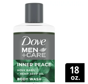 Dove Men+Care Face + Body Wash For Men Inner Peace Holy Basil + Hemp Seed Oil 18oz