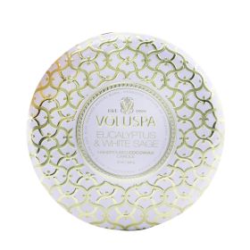 VOLUSPA - 3 Wick Decorative Tin Candle - Eucalyptus & White Sage 8127 340g/12oz