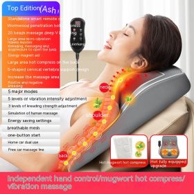 Neck Massager Neck Waist Back Lumbar Spine Lumbar Massage Cushion Home Kneading Pillow (Option: Top With Gray-UK)