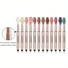 12 Color Eyeshadow Stick Eyeliner Pen, Highlighter Glitter Pearly Shimmer Matte Eyeshadow Pen, Eye Makeup Brightening Stick